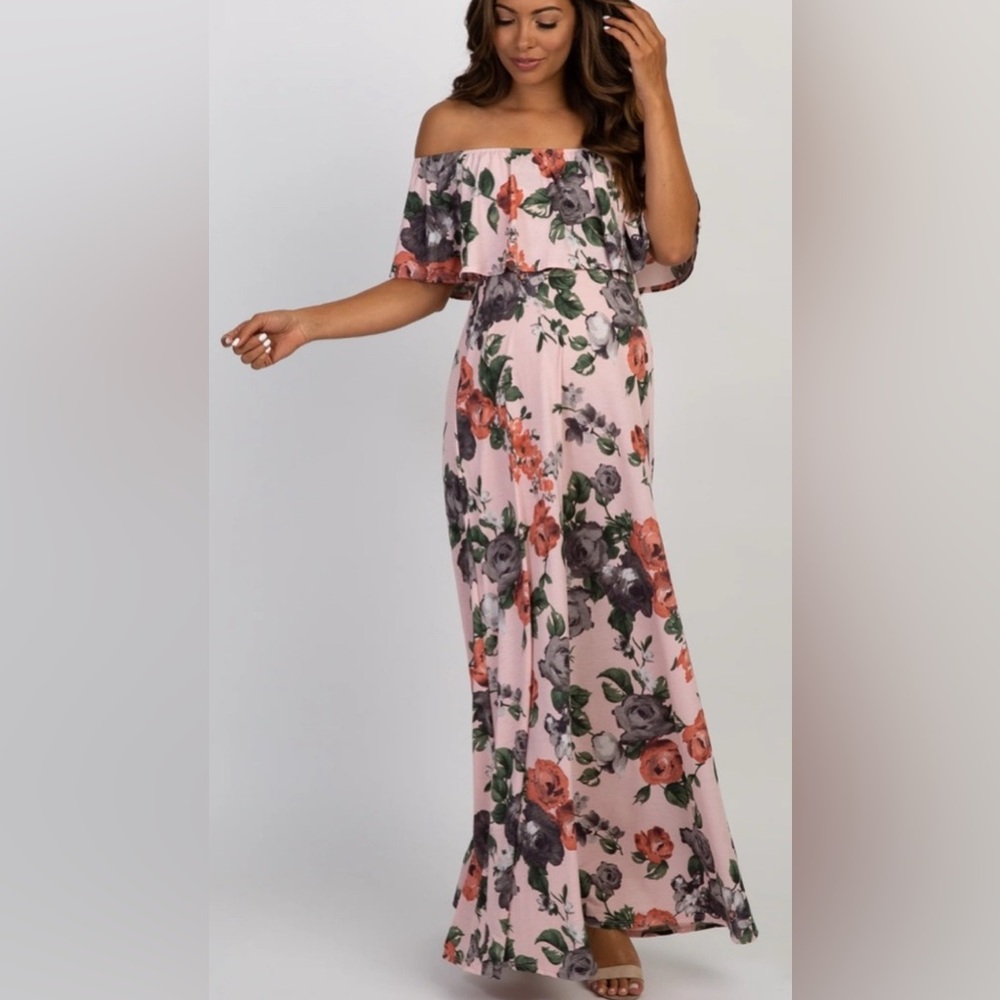 Pinkblush Floral Maxi Dress - Pink and Black